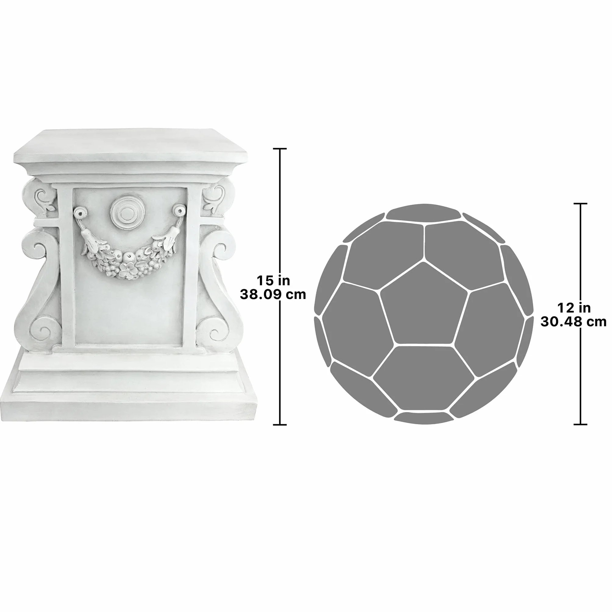 Design Toscano Statuario classico Piedistallo da giardino Base per rialzo, poliresina, 38 cm