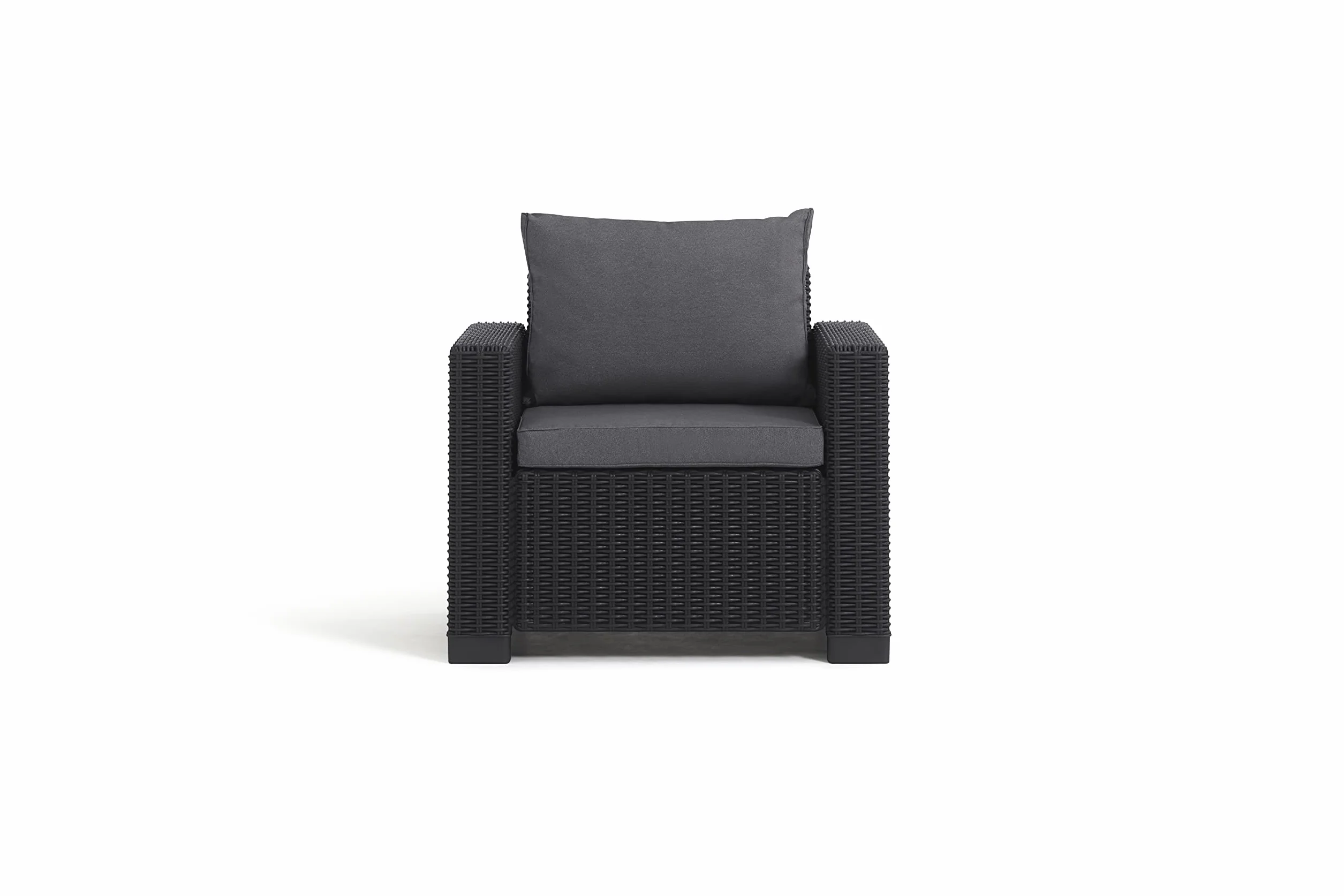 Keter Set 2 divanetti da esterno California adatti per arredare il giardino con cuscini inclusi, color grafite 83x68x71 cm
