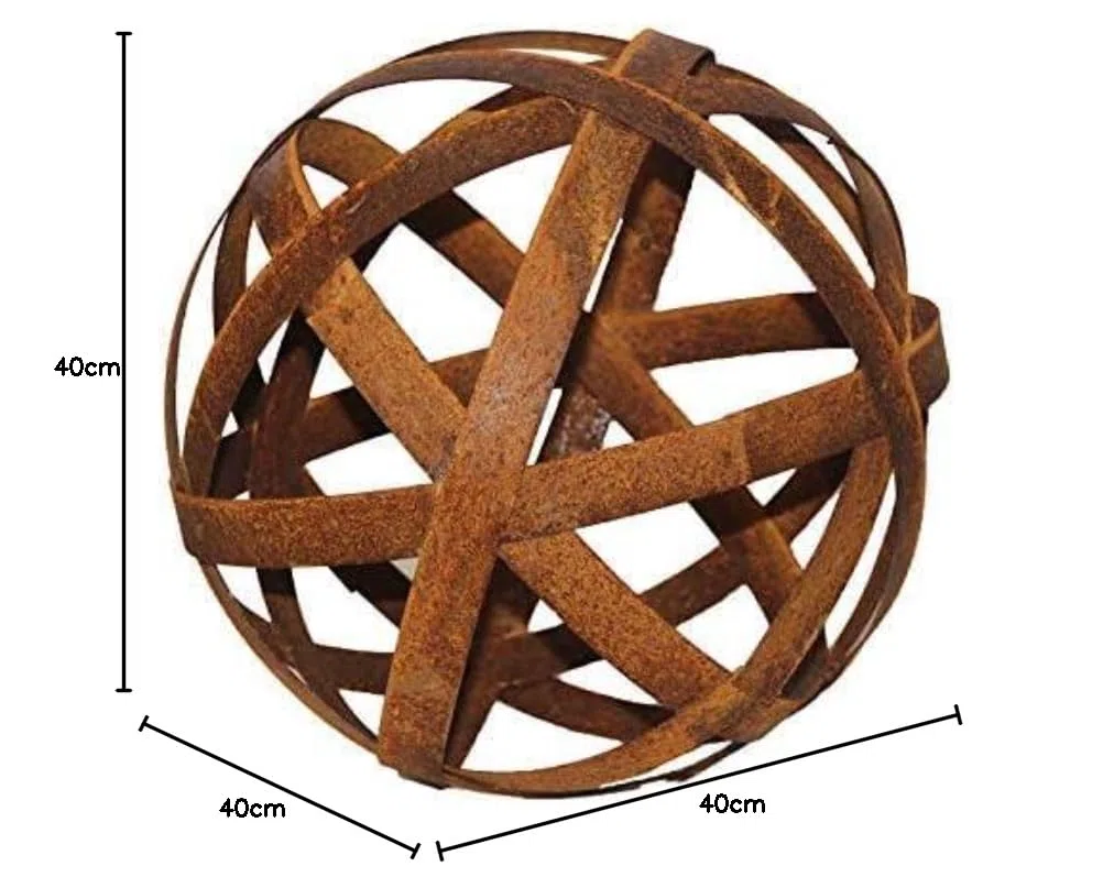 Bornhöft Sfera decorativa in ferro 40 cm metallo arrugginito giardino