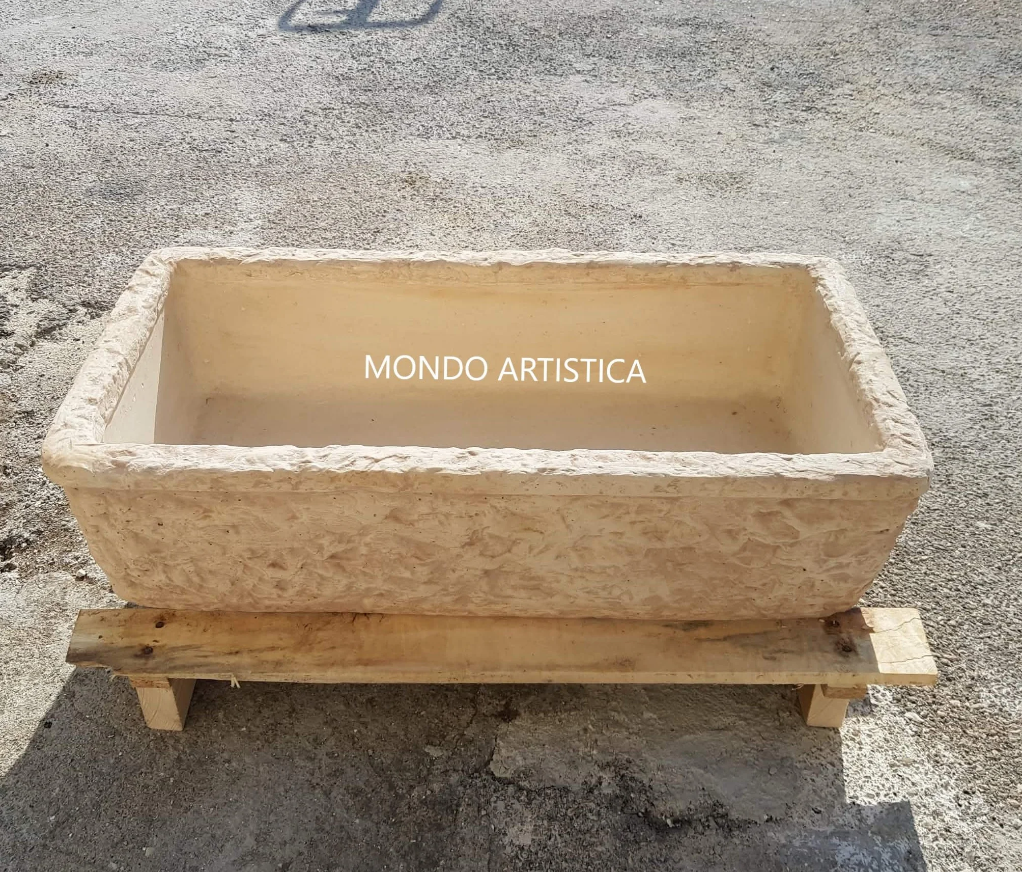 Lavello Lavandino In Cemento, Lavabo Da Esterno Antigelo, Fontana, Vasca Unica L 80X40 H 22 Cm Sfumato Rosa Antico