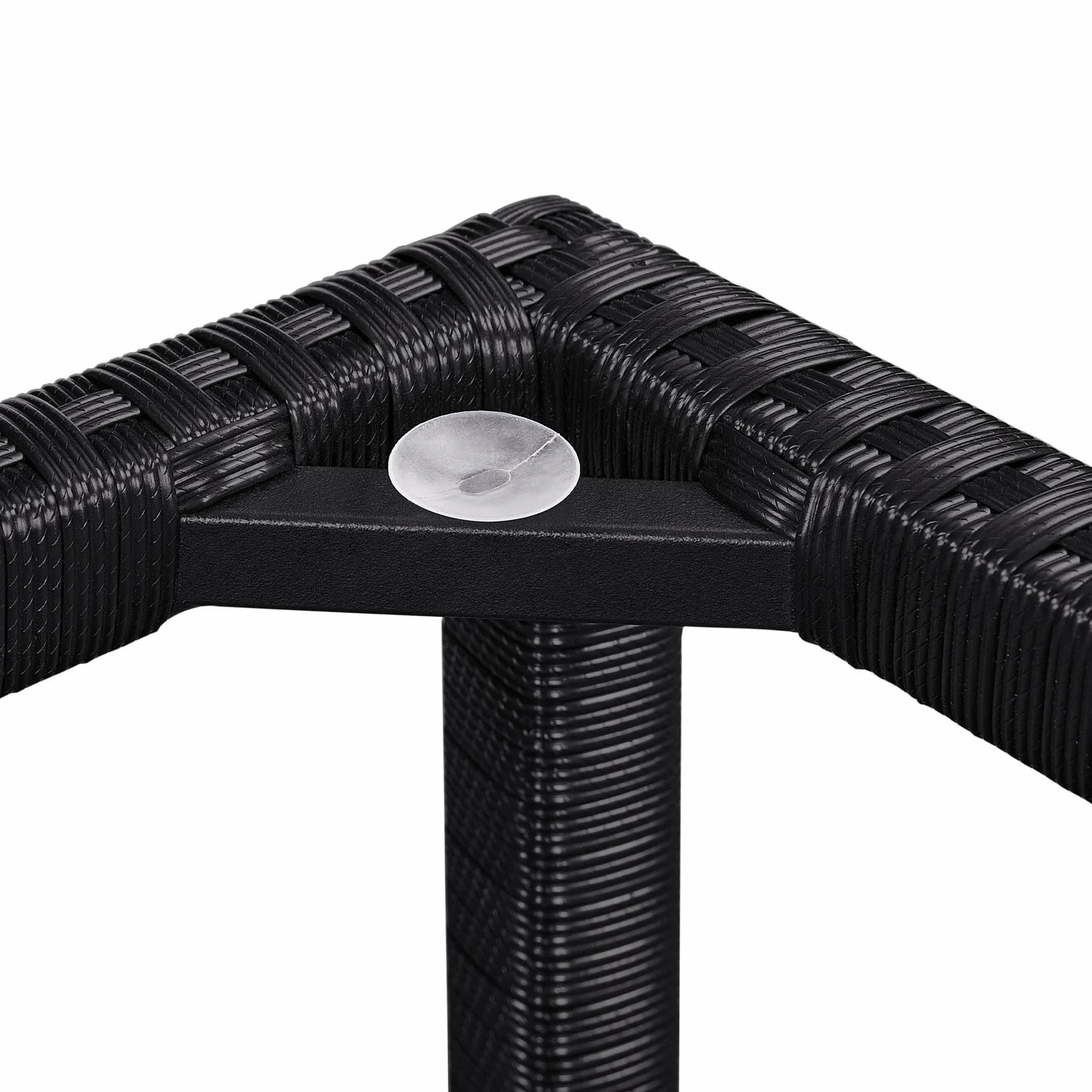 Yaheetech Tavolino da Giardino in Rattan PE Tavolo da caffè con Piano in Vetro Temperato da Patio Balcone Terrazza Arredamento Multifuzionale da Bicchieri Riviste Struttura Robusta in Metallo