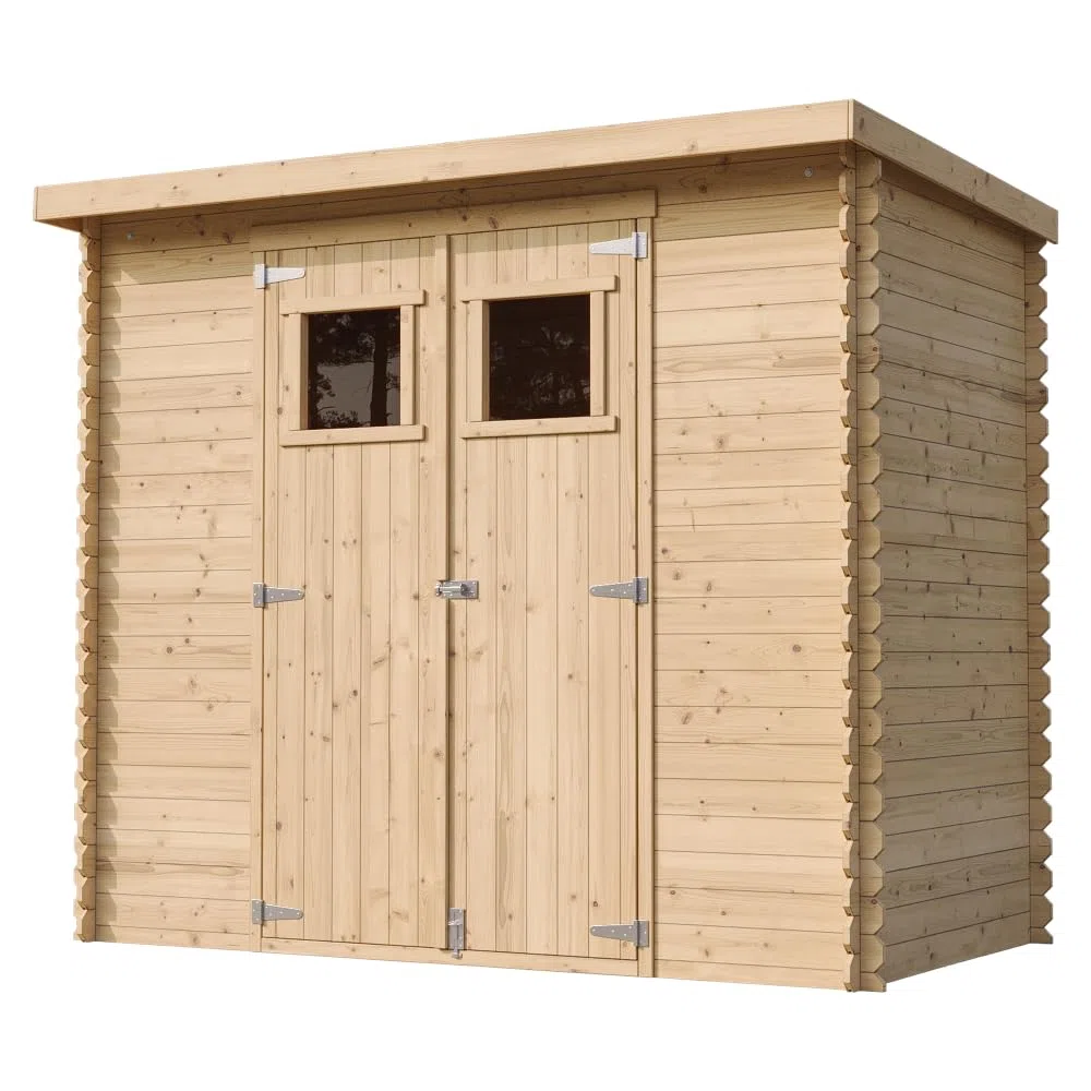 TIMBELA M310 Casetta da Giardino in Legno per Esterni 239x144xA200 cm/2.6m2 - Capanno da Giardino - Piccola Casetta in Legno, Rimessa Attrezzi, Deposito Bici