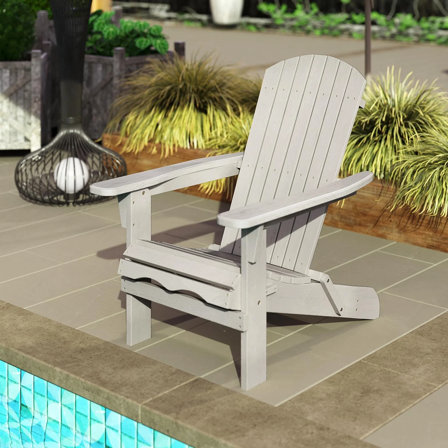 GIANTEX Set di 2 Sedie Adirondack Pieghevoli, Sedia da Esterno con Telaio in Legno di Abete