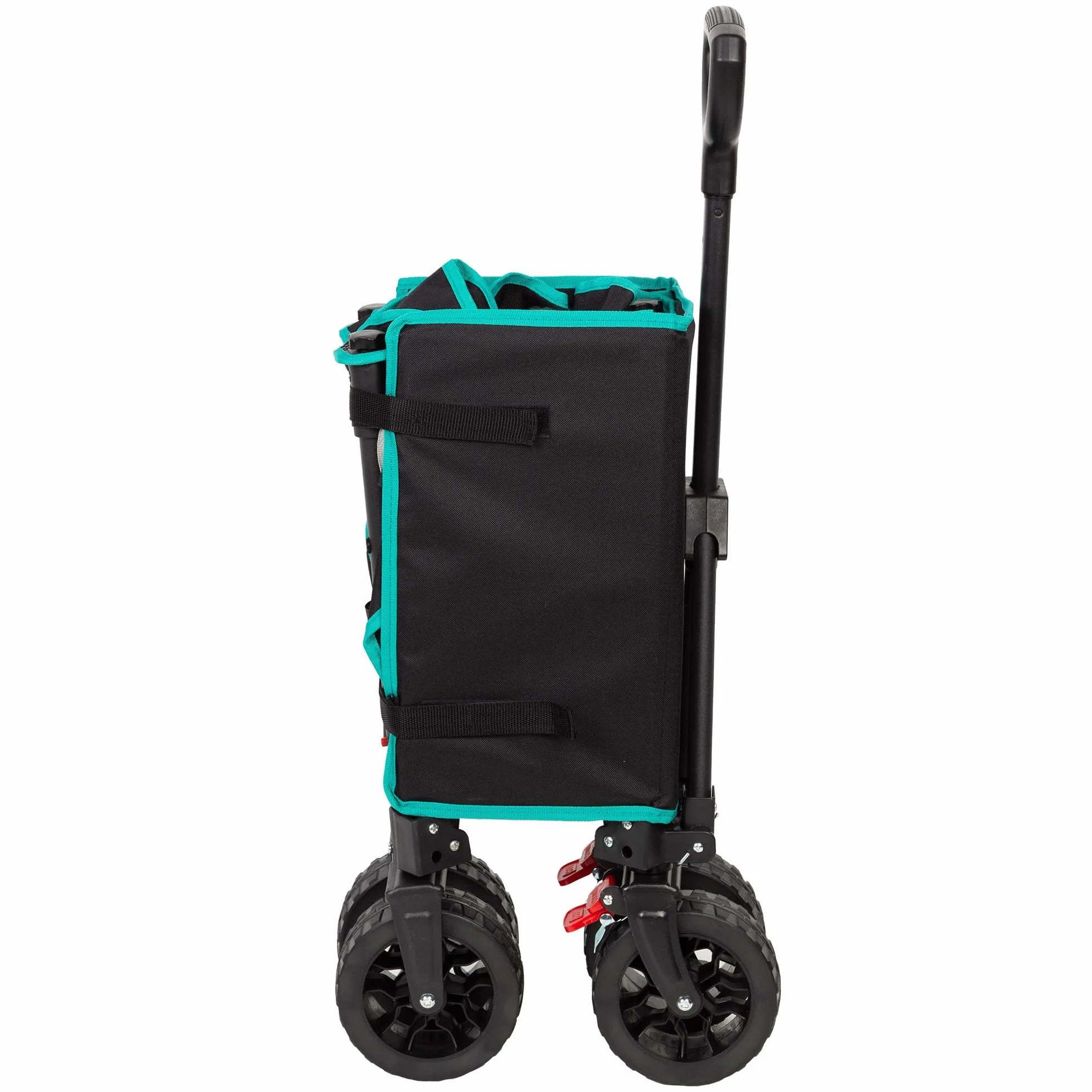 AKTIVE Carrello pieghevole da spiaggia ruote fuoristrada 60 kg acciaio poliestere 70x45x95 cm