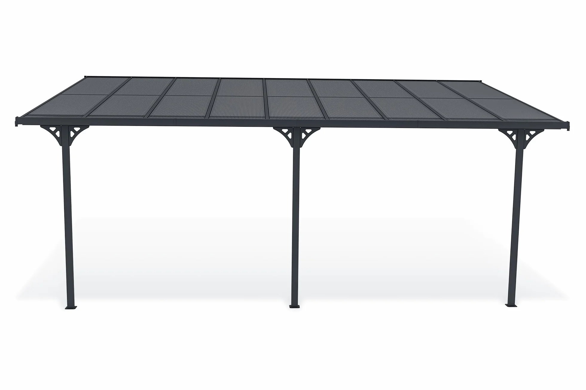 KLEO Carport Pergola Addossata 5,5x3m Alluminio Grigio 16,5m²
