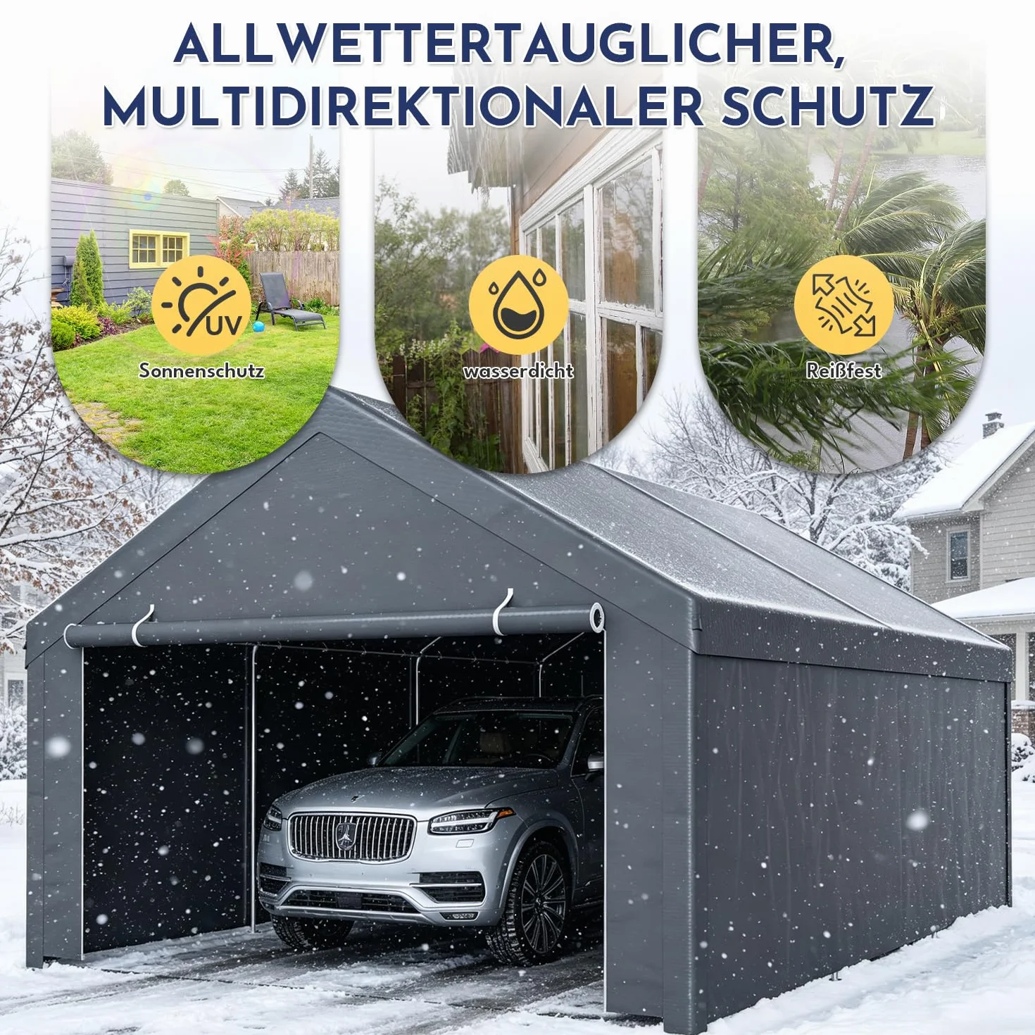 Tenda da garage Carport 3x6 m telone PE resistente intemperie UV per auto SUV camion