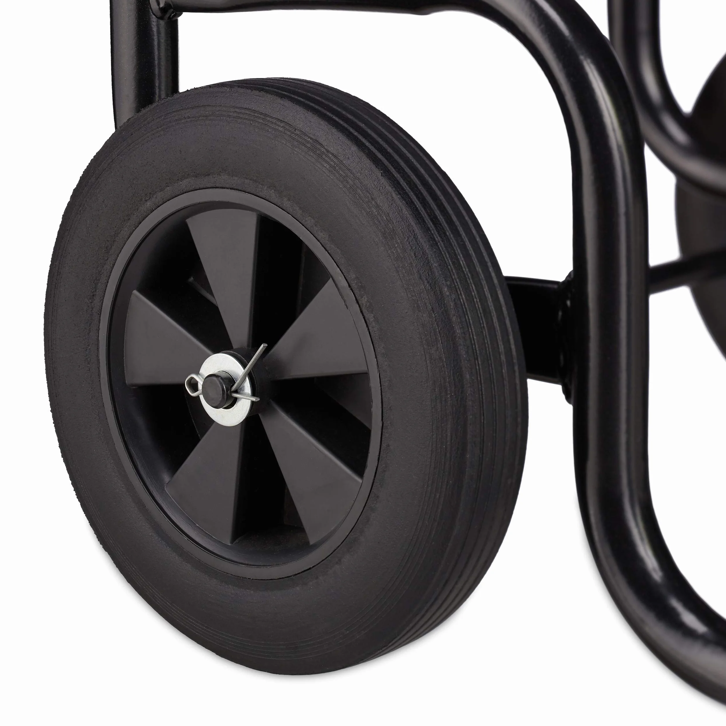 Relaxdays Carrello per Legna in Acciaio con 2 Ruote, Capacità di Carico 60 kg, Nero