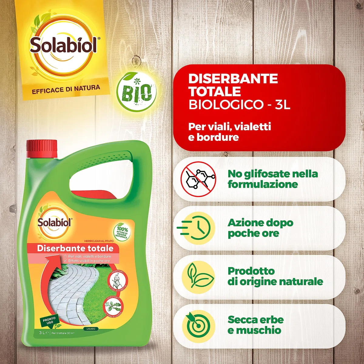 Solabiol Herbiclean PFnPO Diserbante Biologico 3L Alternativa al glifosate