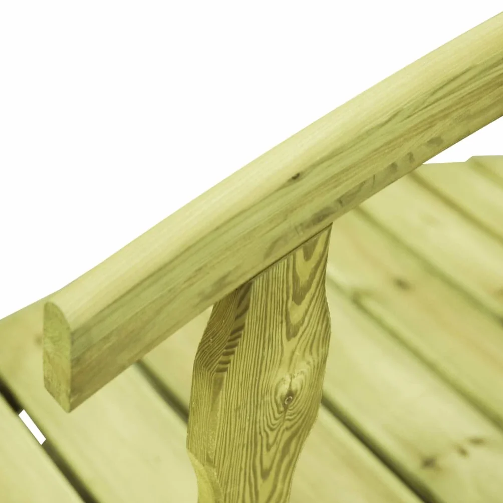 vidaXL Legno di Pino Impregnato Ponte da Giardino con Corrimano Rustico Romantico Robusto Arredo Pratico Decorativo Passerella 170x74x105cm