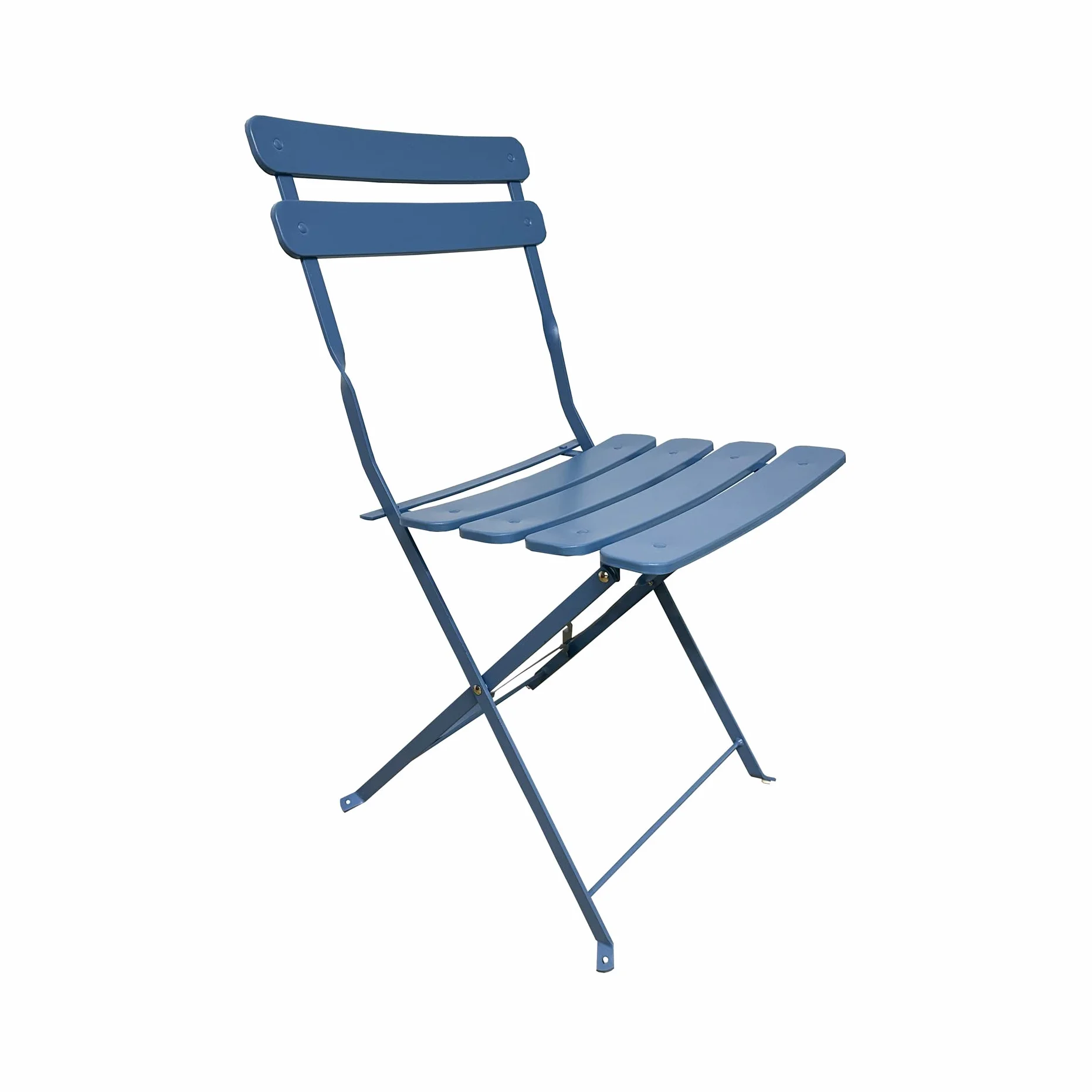 Rebecca Mobili Set Bistro Tavolino con 2 Sedie da Balcone Azzurro Acciaio Antiruggine 71x60x60 cm