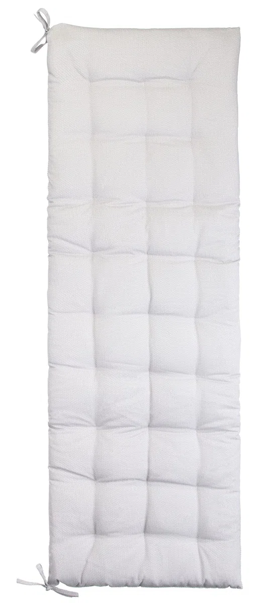Brandsseller Cuscino per panca da esterno, 120 x 40 x 4 x 4 cm, a righe, bianco/grigio chiaro