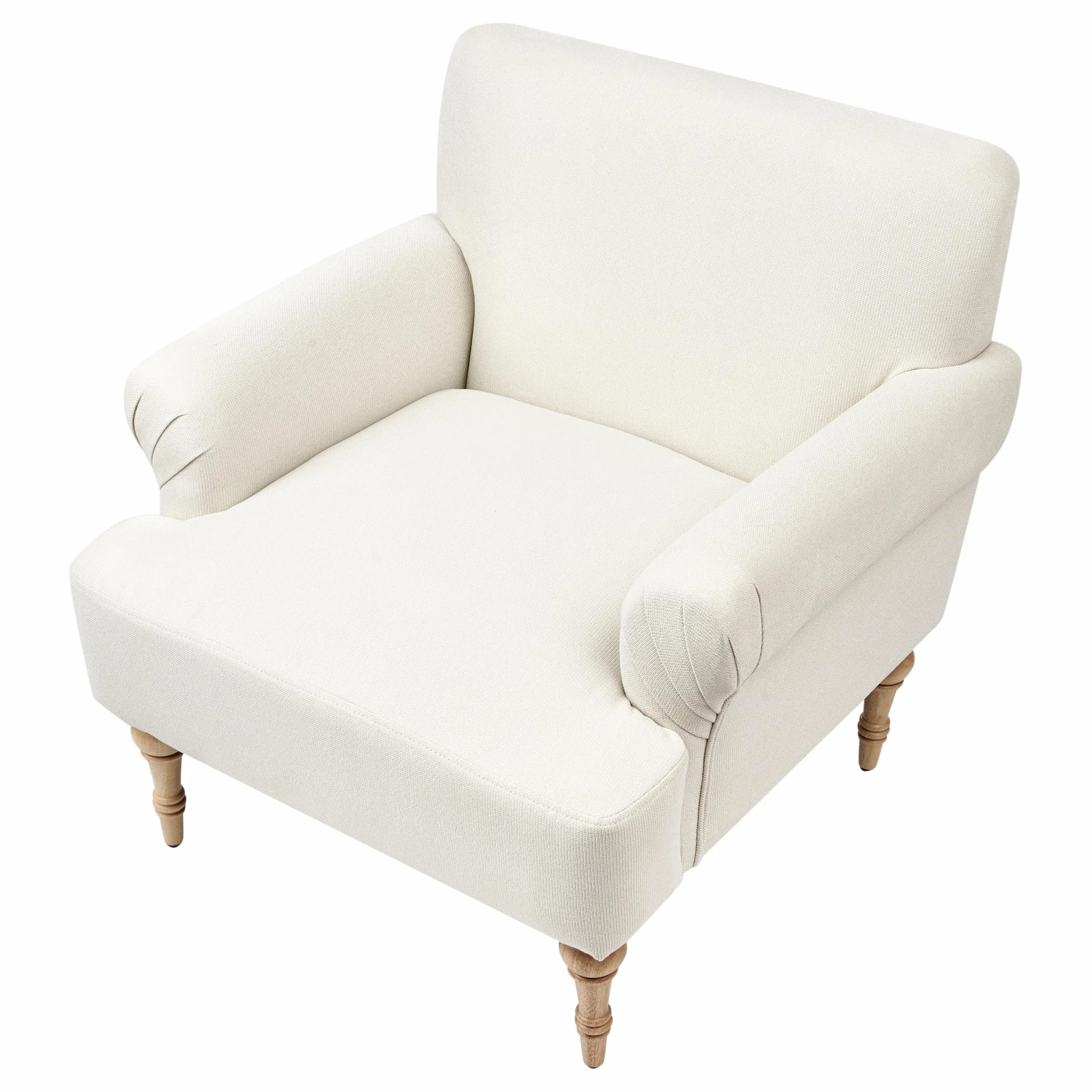 Beliani Poltrona in tessuto Poliestere idrorepellente Seduta spessa Gambe in legno di gomma Beige chiaro