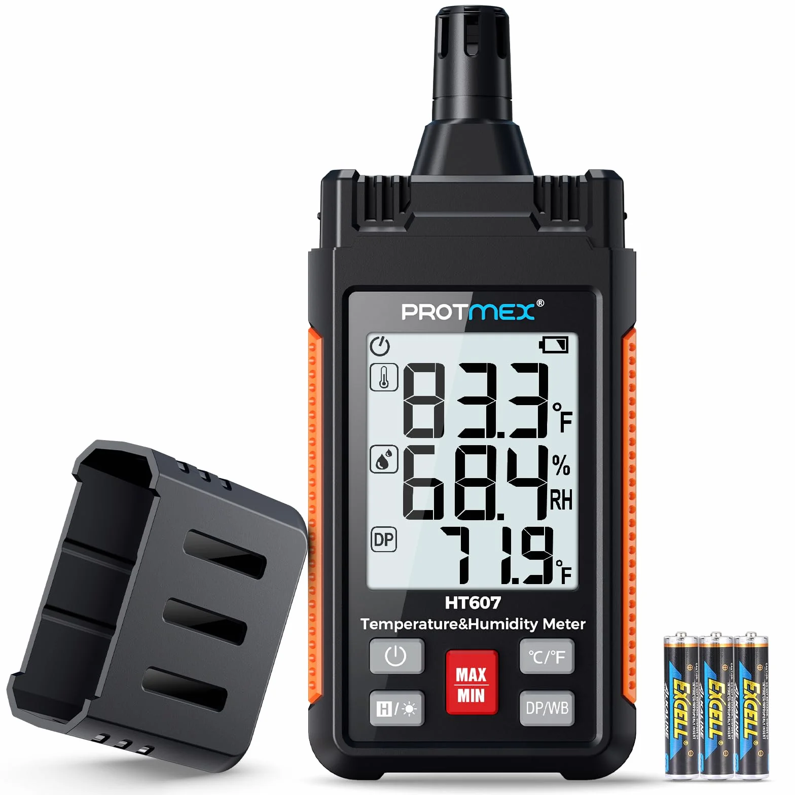 HT607 Misuratore di temperatura e umidità ad alta precisione con retroilluminazione LCD