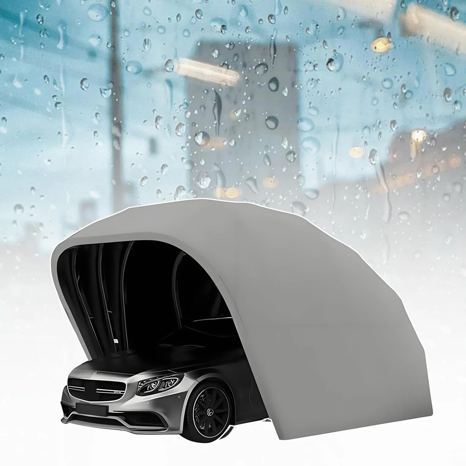 Tenda Per Auto Semiautomatica Pieghevole Portatile Acciaio Inox 19.4ft×8.9ft×8ft