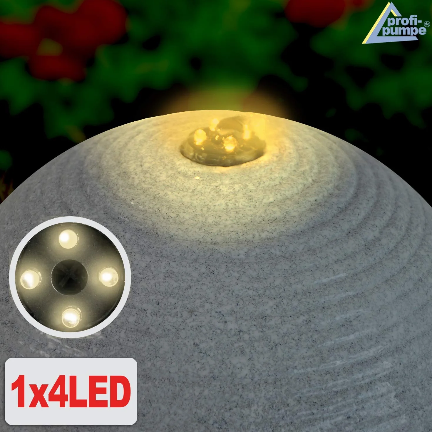 FONTANA DA GIARDINO, FONTANA MODERNA, FONTANA INTERNI, FONTANA PER INTERNI, FONTANA A LED, FONTANA PER GIARDINO, CON LUCI A LED (Fontana da giardino moderna grigio-chiaro con luci a led)