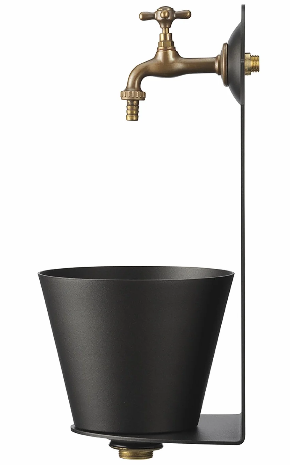 Belfer 42PR Fontana a Parete in Solido Alluminio con Rubinetto in Ottone e Vaschetta Colore Antracite