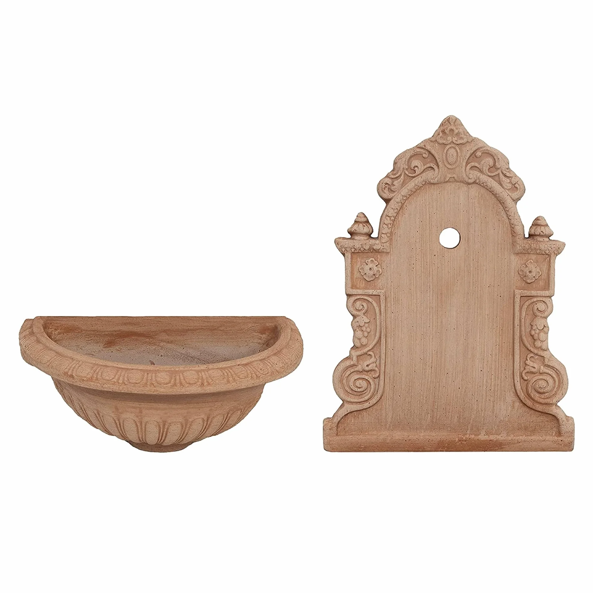 Fontana da giardino a muro Fontana terracotta 65x40x25 cm Made in Italy