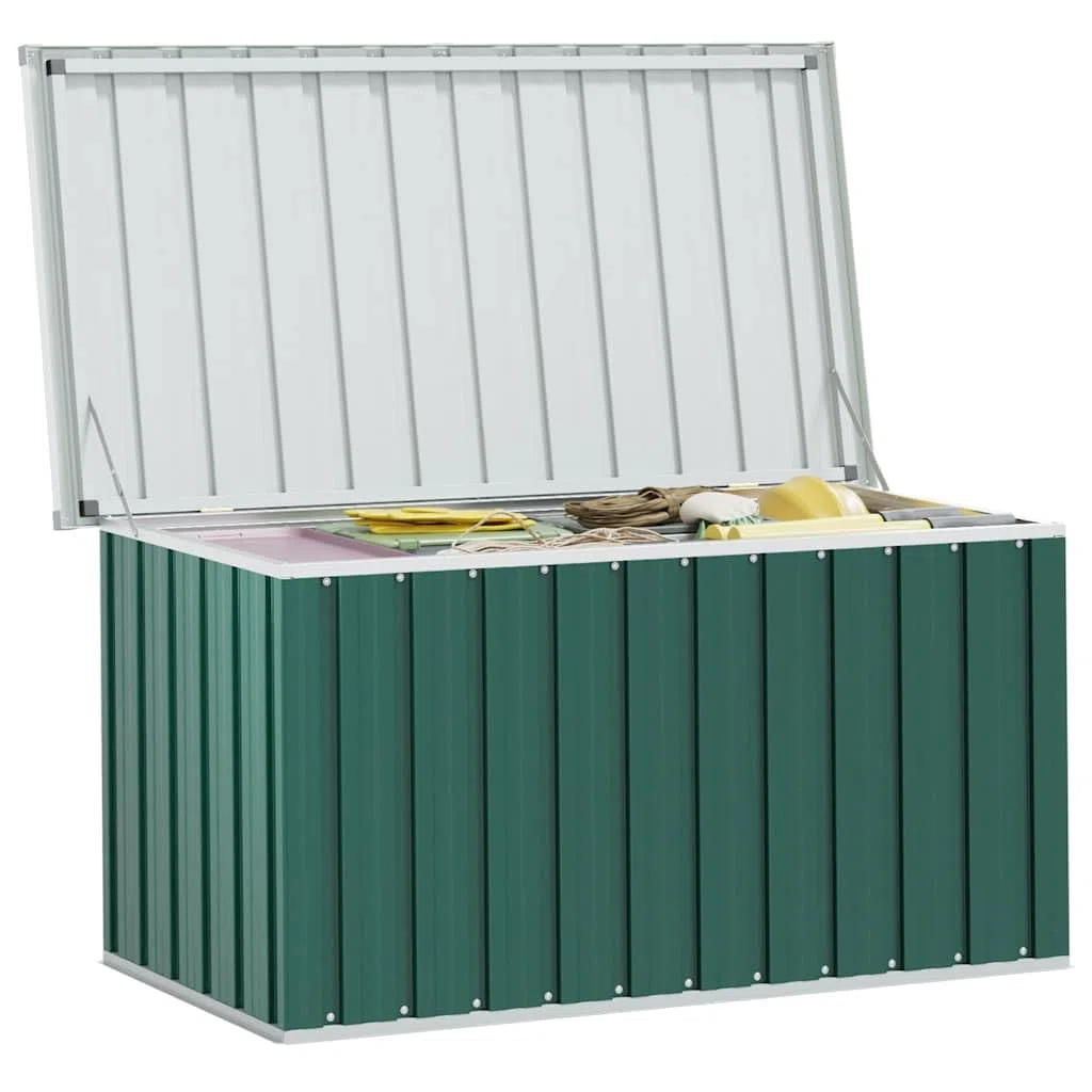 Generico Baule da giardino verde 129x67x65 cm,Mobili da giardino,Cassapanche da esterno-46261