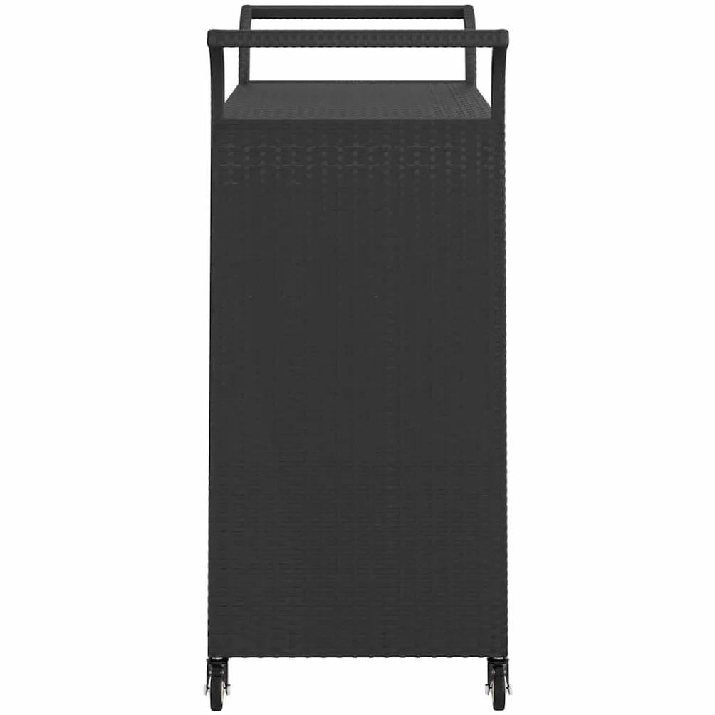 vidaXL Carrello da Bar Nero 100x45x97 cm Polyrattan