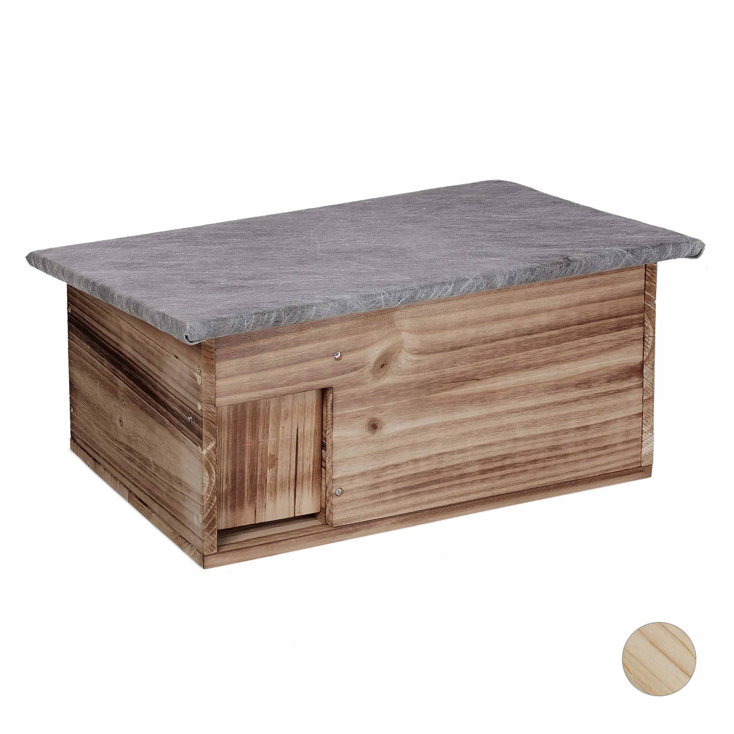 Relaxdays Casetta per Ricci, Resistente alle Intemperie, Riparo dai Predatori, Rifugio per Roditori, 21x46x34, Fiammato