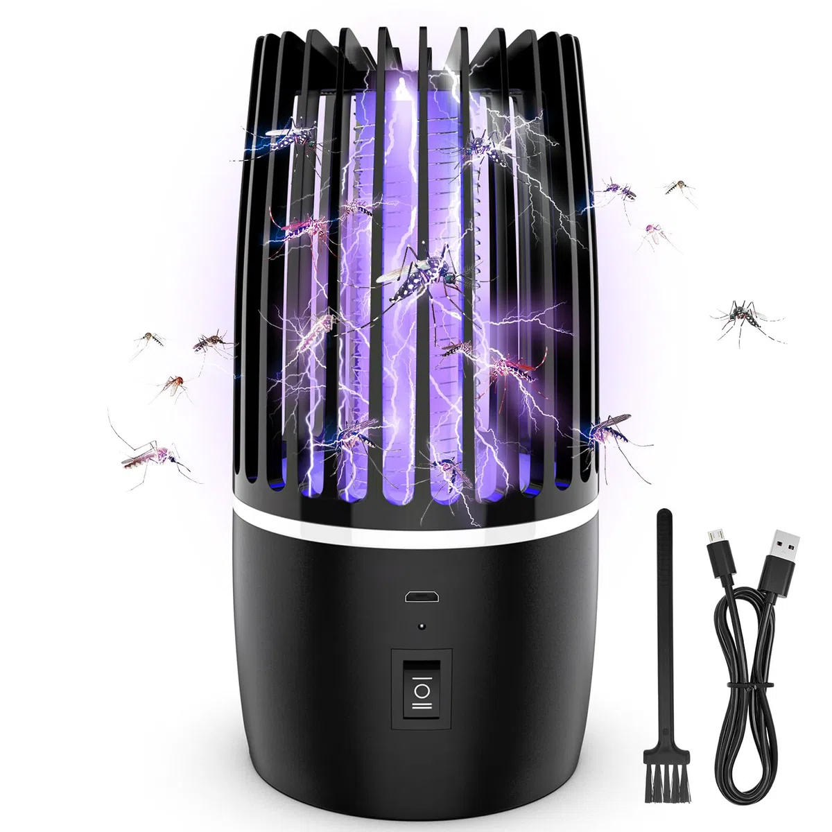 Lampada Antizanzare Elettrica UV 365nm, Ammazza Zanzare Elettrico 4000mAh, Zanzariera Elettrica da Interno ed Esterno, Lampada Antizanzare da Esterno e Interno, Anti Zanzare Silenzioso