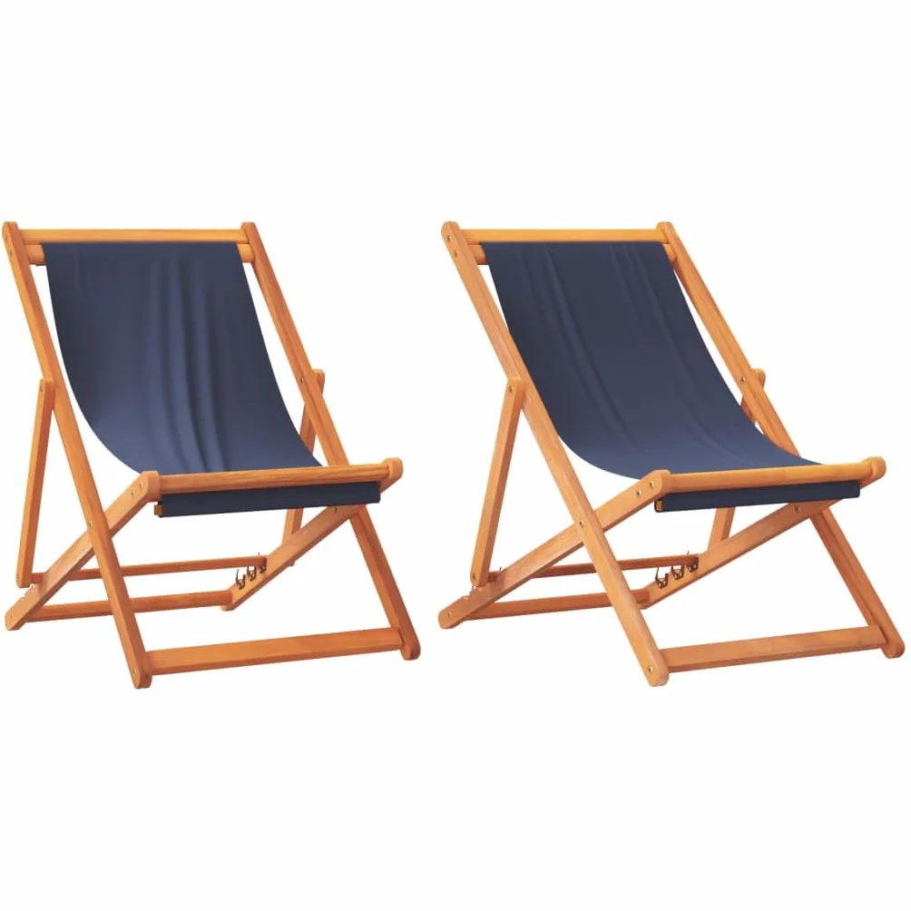 Sedie da Spiaggia Pieghevoli 2 pz in Tessuto Blu,Mobili,Mobili da Giardino,Sedie da Giardino,10.8kg-3214492