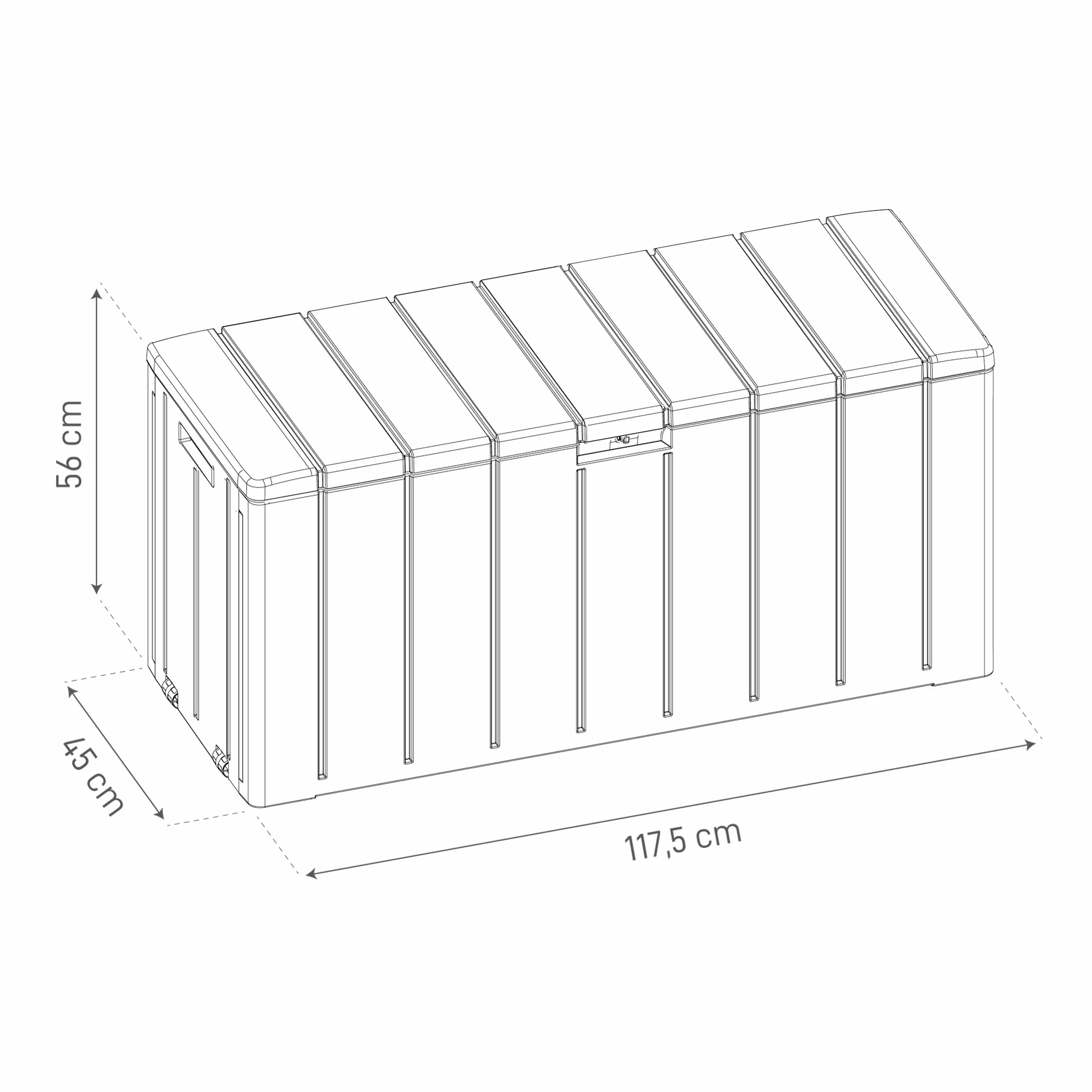 Toomax Baule Multibox Bravo 270L 117,5x45x56h cm plastica resistente verde foresta effetto legno