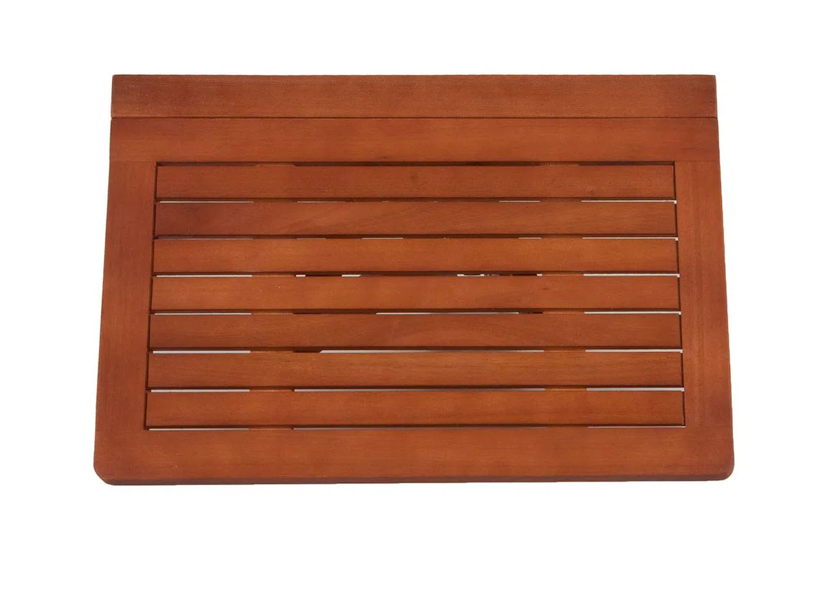 Spetebo Tavolo da balcone in legno di eucalipto pieghevole 60 x 40 cm