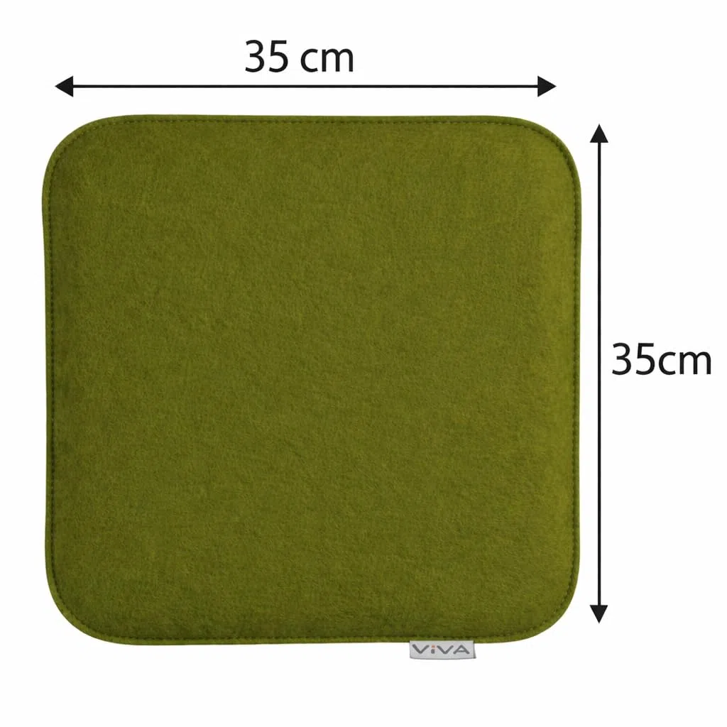 Cuscino per sedia in feltro 35 x 35 x 2 cm verde scuro 6 pezzi