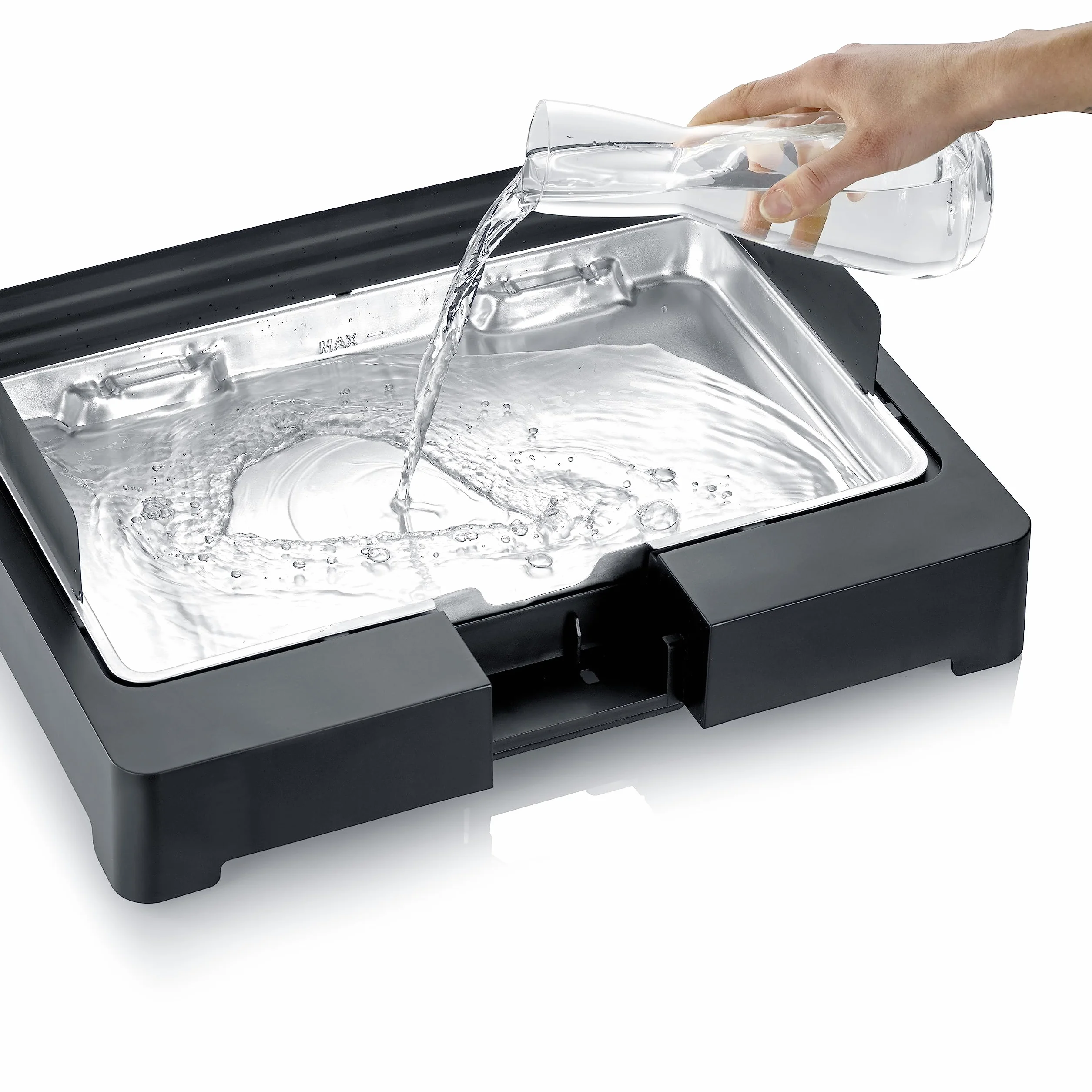 SEVERIN Barbecue Elettrico da Tavolo 2200W Griglia Inox SafeTouch Nero PG 8565