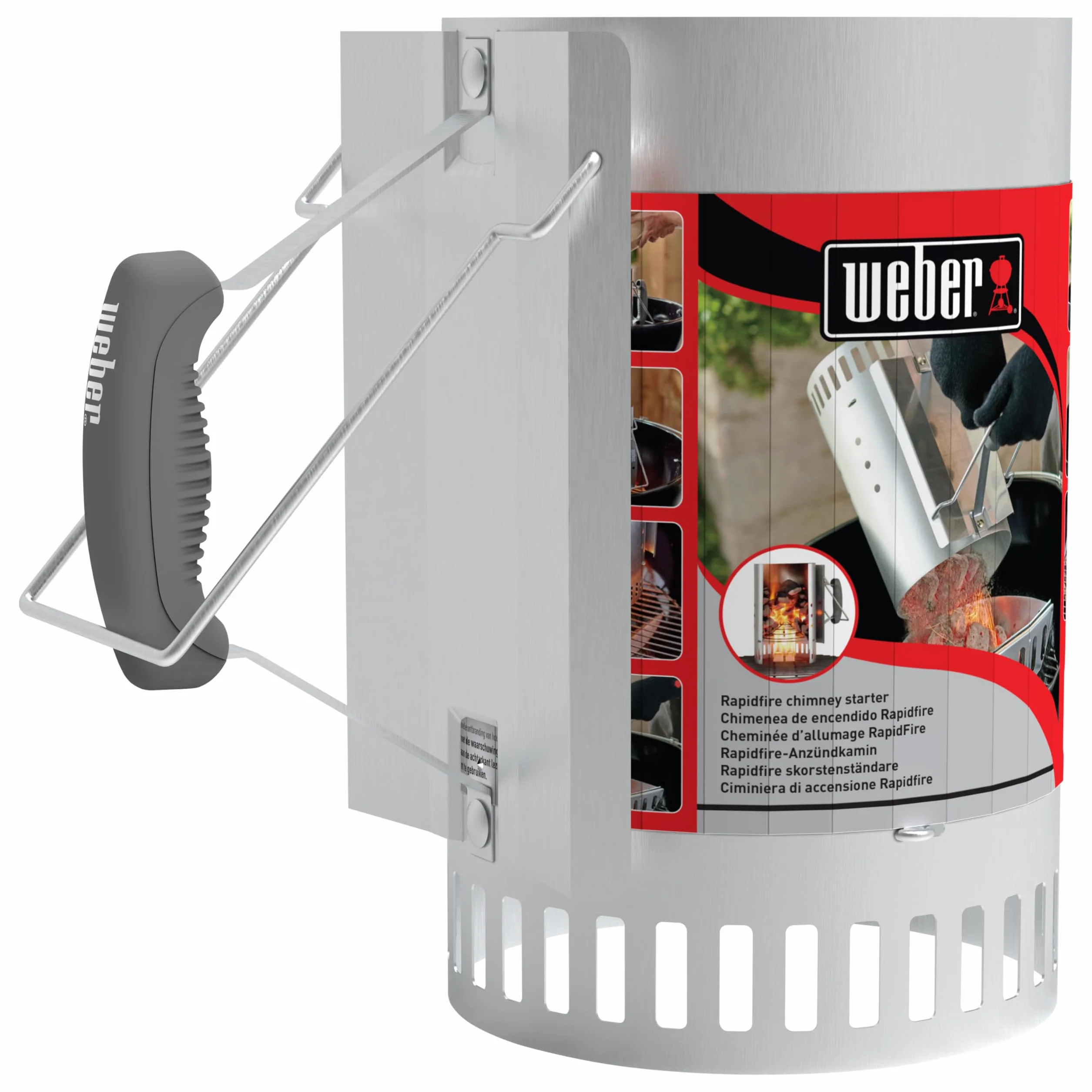 Weber Fireplace Starter Grande 32 cm Altezza 2 Maniglie per Griglie a Carbonella 47 cm