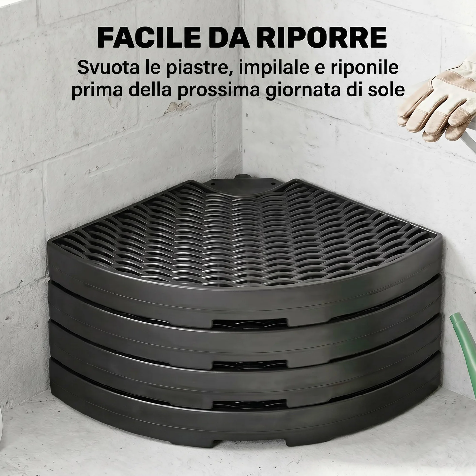 Outsunny Base per Ombrellone a Braccio da 4 Pezzi in HDPE Riempibili con Acqua e Sabbia, Ø100x8 cm, Nero
