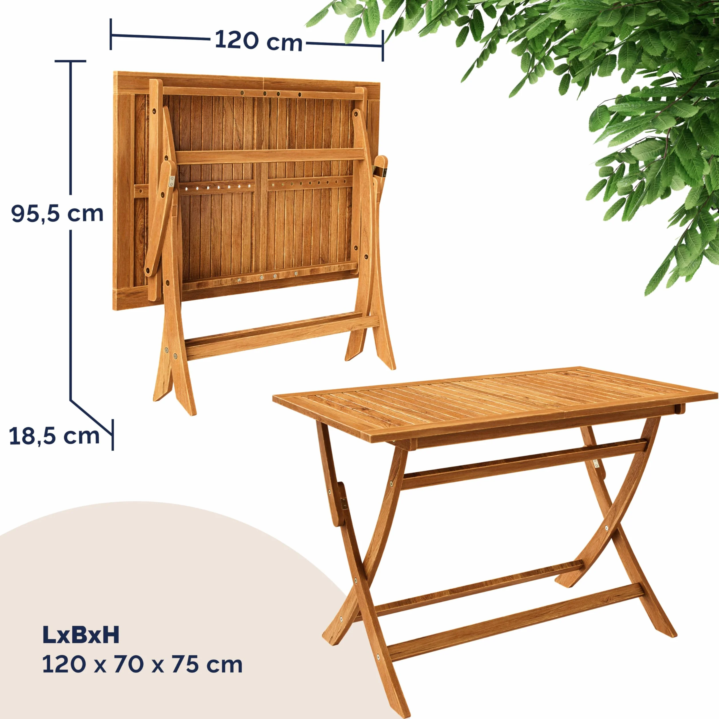 Casaria Tavolo e 4 Sedie con Braccioli da Giardino in Legno di Acacia FSC® Modello 2026 Pieghevole 5 Pezzi Set Mobili Esterno