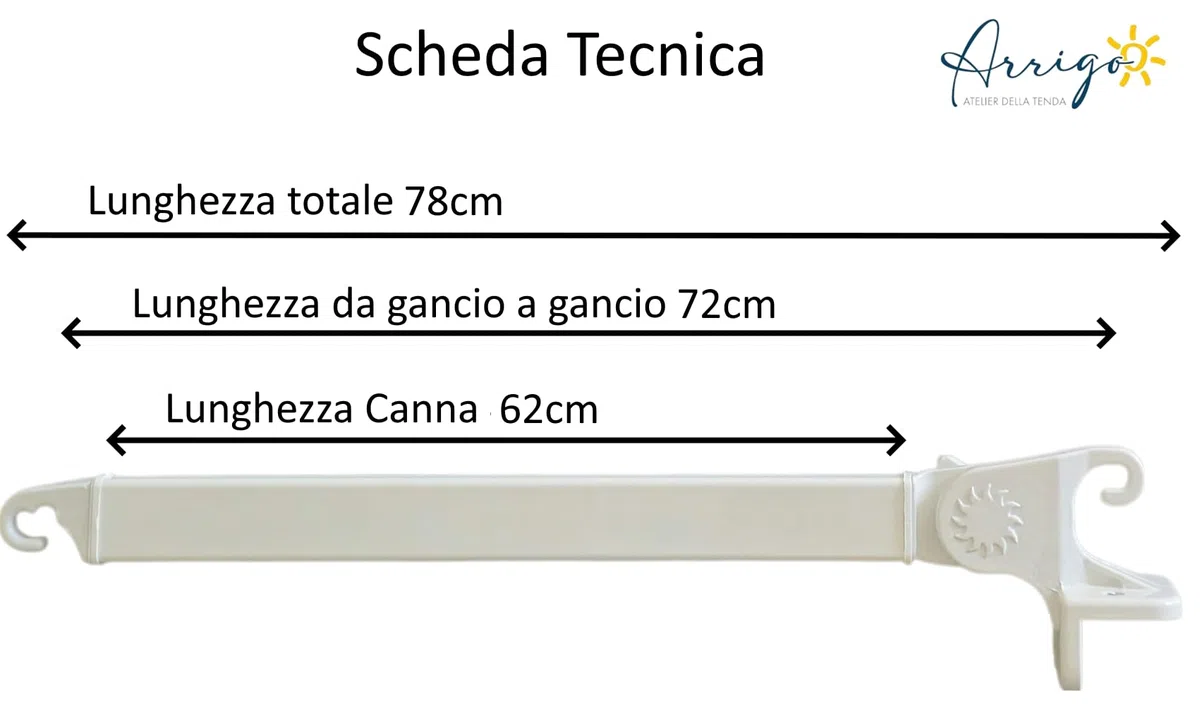 Coppia Bracci per Tende da Sole Universali in Alluminio Verniciato Compatibili Tempotest Parà 70 cm Avorio