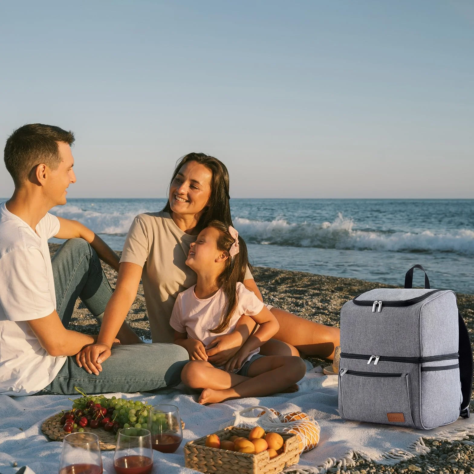 Lifewit Zaino Termico Borsa Frigo 21L Grande Doppio Strato Tenuta Stagna Portatile Grigio