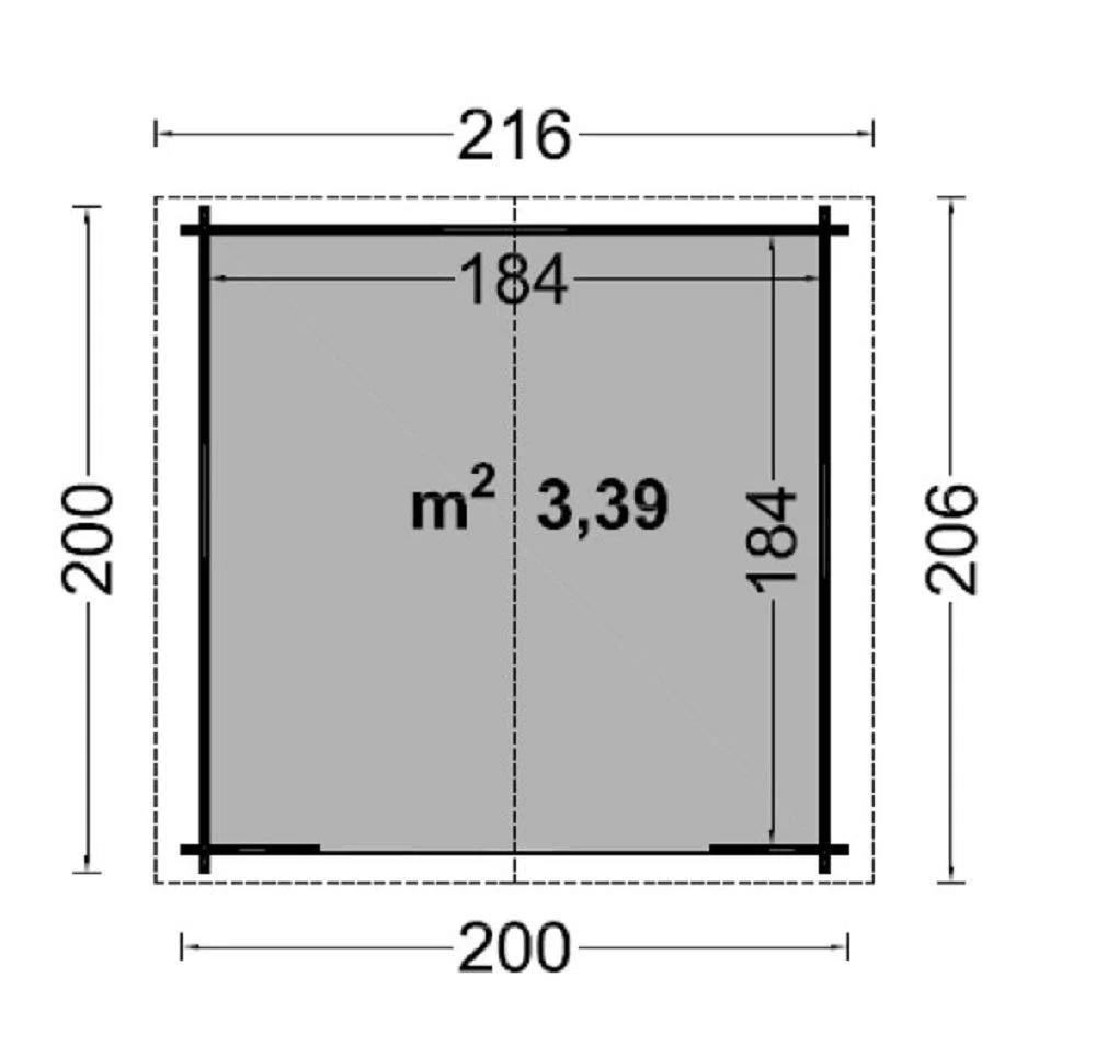 Salone Negozio Online Casetta Giulia in Legno Nordico 200X200X218H Senza Pavimento