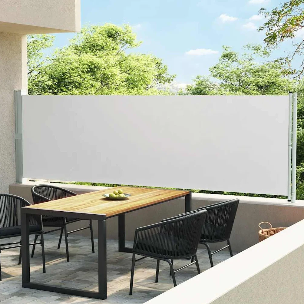 vidaXL Tenda Laterale Retrattile per Patio 140x600 cm Crema