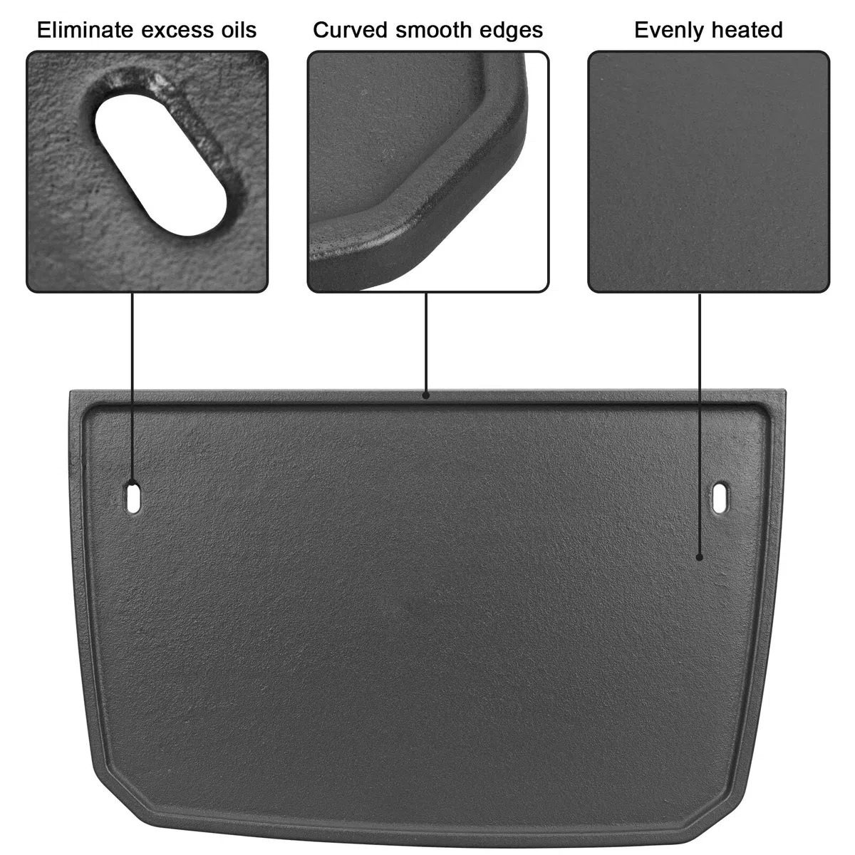 Piastra di ricambio reversibile in ghisa per griglie elettriche Weber Pulse 2000, piastra di cottura antiaderente per Weber Pulse 2000, accessori per griglia elettrica, 1 pezzo, double-face