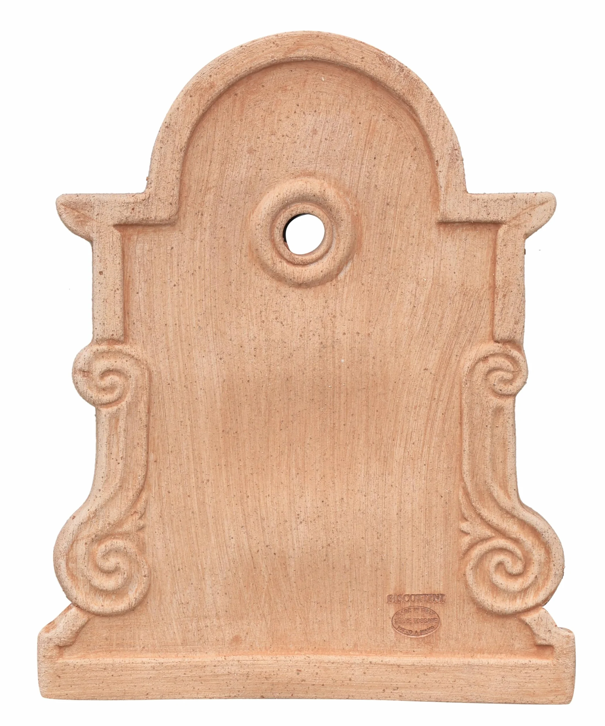 Biscottini Frontone per Fontana da Giardino Esterno L37xPR3xH47 - Frontone per Fontana da Giardino - Arredo Giardino in Terracotta Toscana - Giardino Arredo Esterno Made in Italy