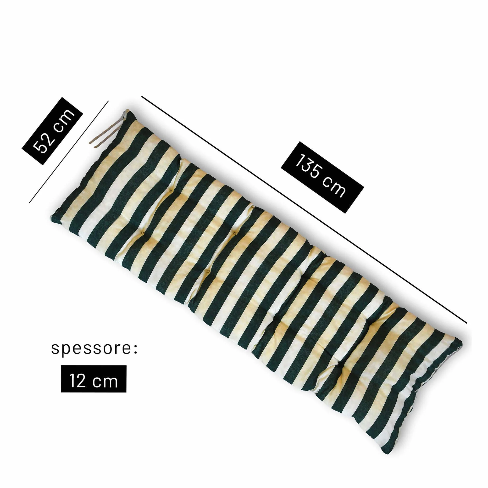 TECNOWEB Cuscini per Dondolo 3 Posti - Incluso nel Ricambio Anche Il tettuccio Coordinato - 100% Made in Italy - Ideale per Esterni (Giardini e Cortili) - Telaio Non Incluso