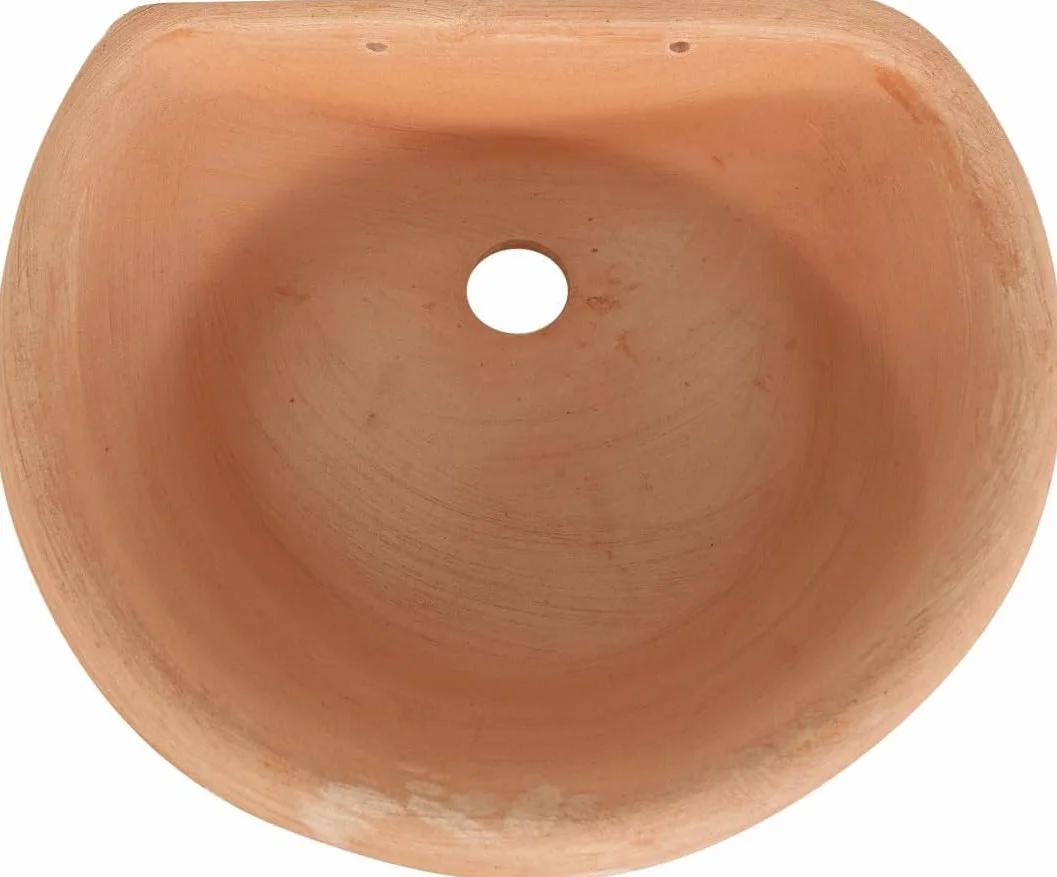Biscottini Vasca per Fontana da giardino in terracotta Fontanella a muro da esterno Fontana da parete Made in Italy lavabo Decorazione muro