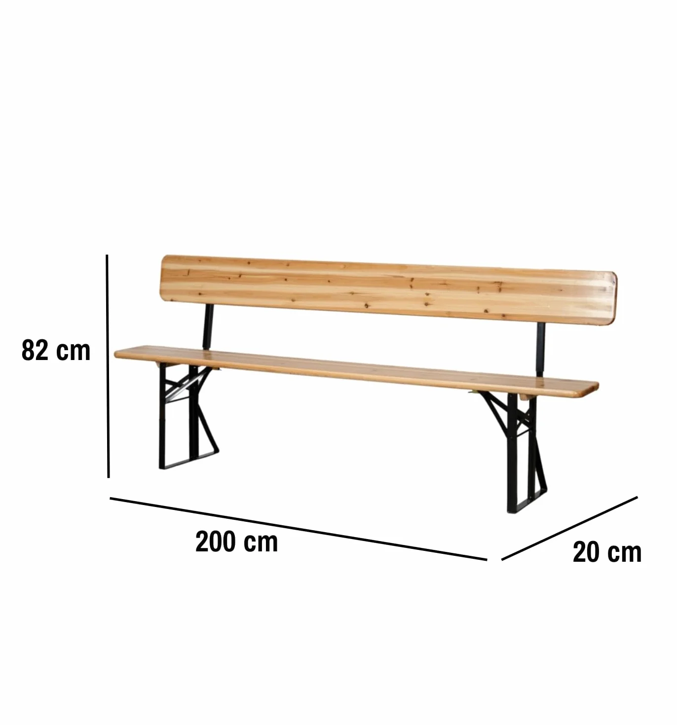 Arredo Stock Set birreria tavolo e 2 panche con schienale in legno