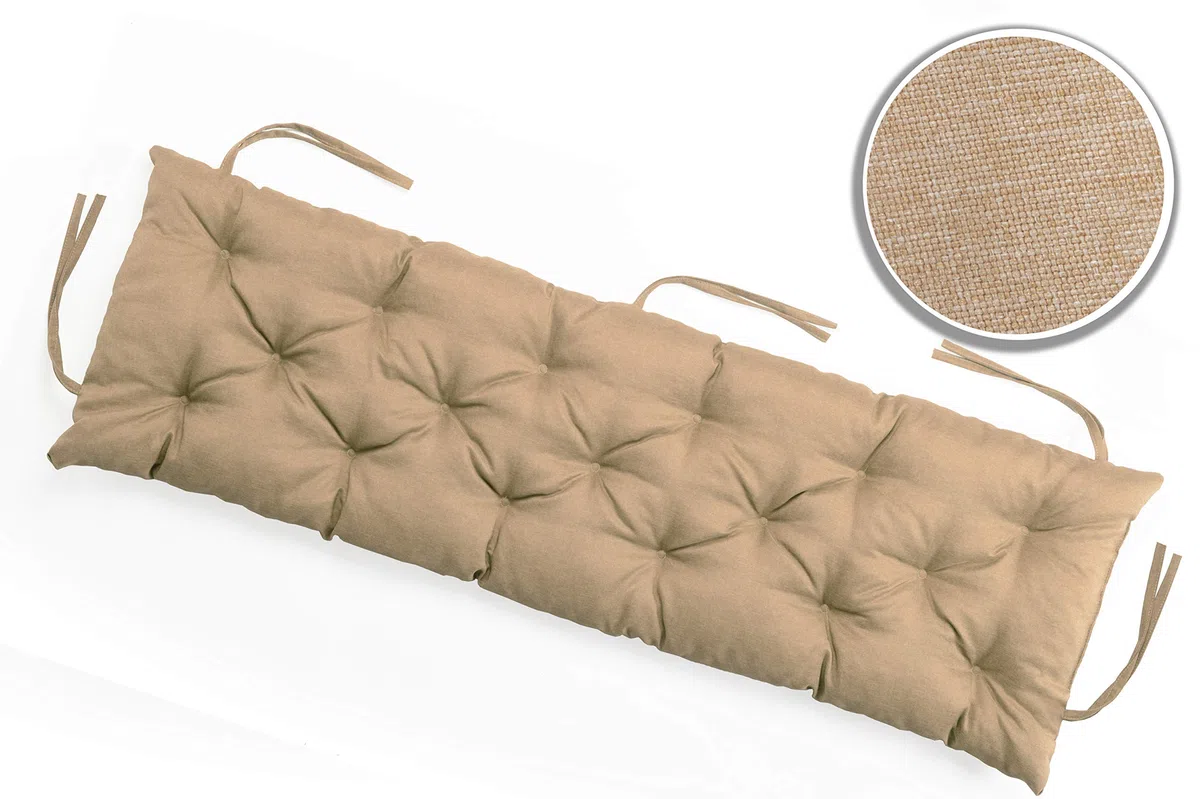 Cuscino per Panca da Esterno e Interno 160 x 60 cm Spessore 12 cm Beige