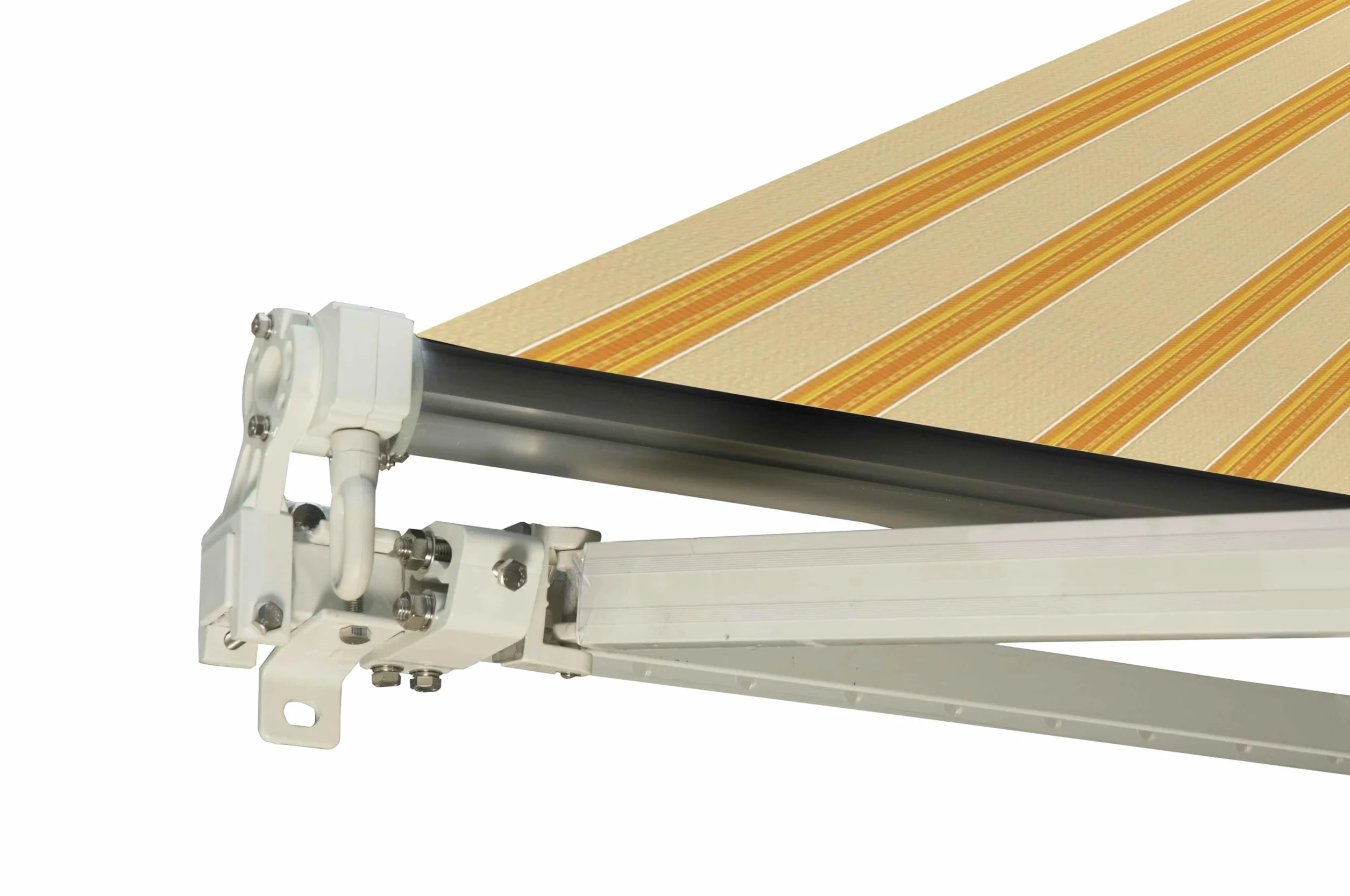 Tenda da Sole a Bracci Estensibili Impermeabile L300xP250 cm Giallo/Beige Fissaggio Parete o Soffitto