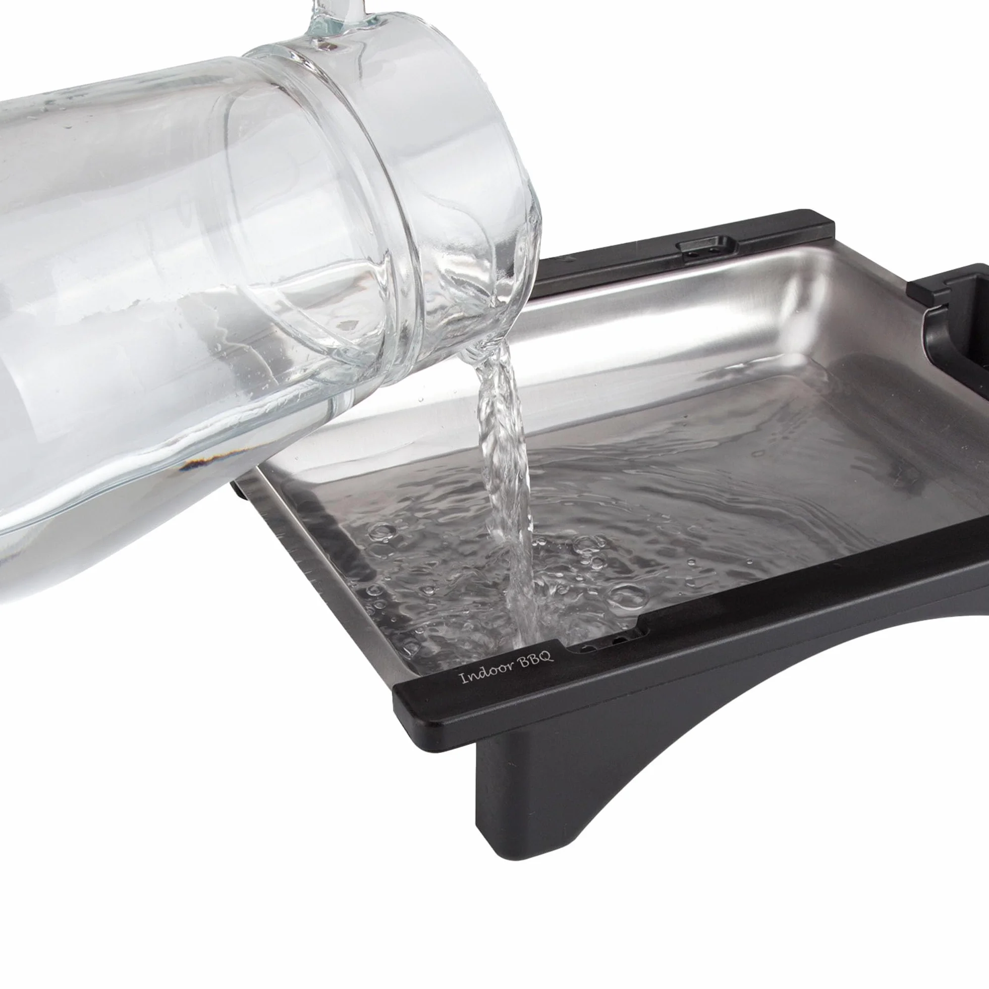 Jata - BQ95 - Barbecue elettrico perfetto per due persone, senza fumo e senza odori, smontabile, con 2 altezze, vassoio in acciaio inox, cucina sana con acqua