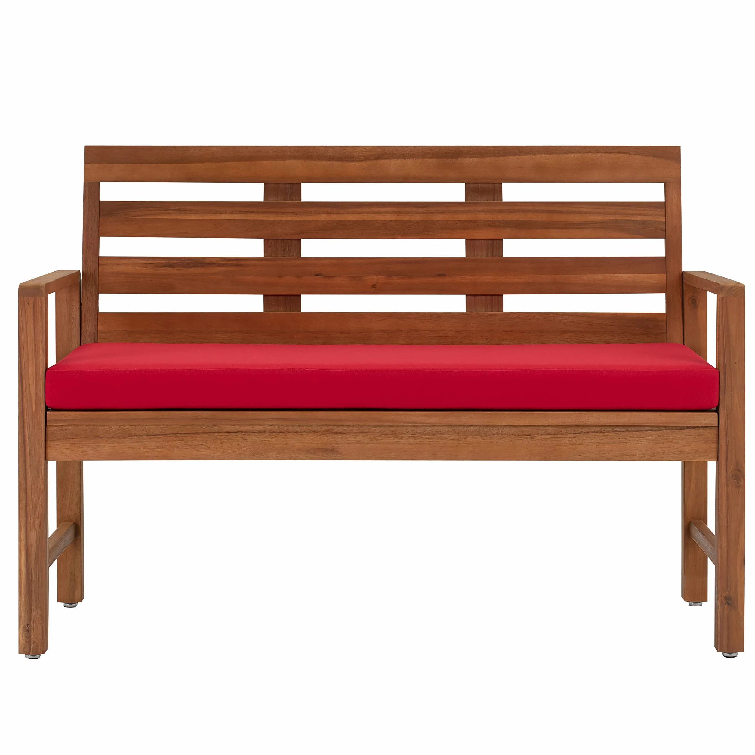 Amazon Aware - Divano a due posti da esterno imbottito in legno di acacia, finitura naturale, portata 102 kg