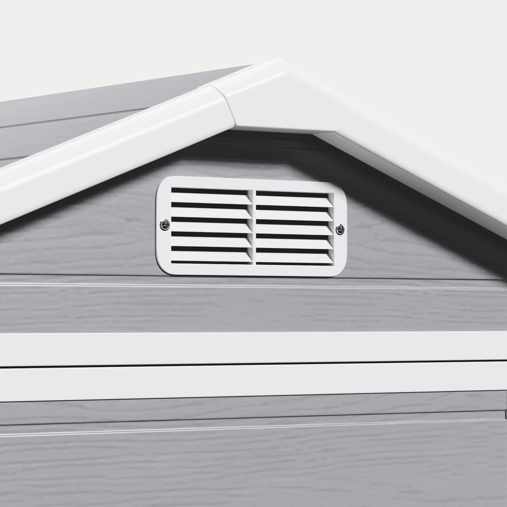Casetta da Giardino in Resina 122x92x187 cm Capanno Porta Attrezzi con Finestra e Ventilazione Grigio