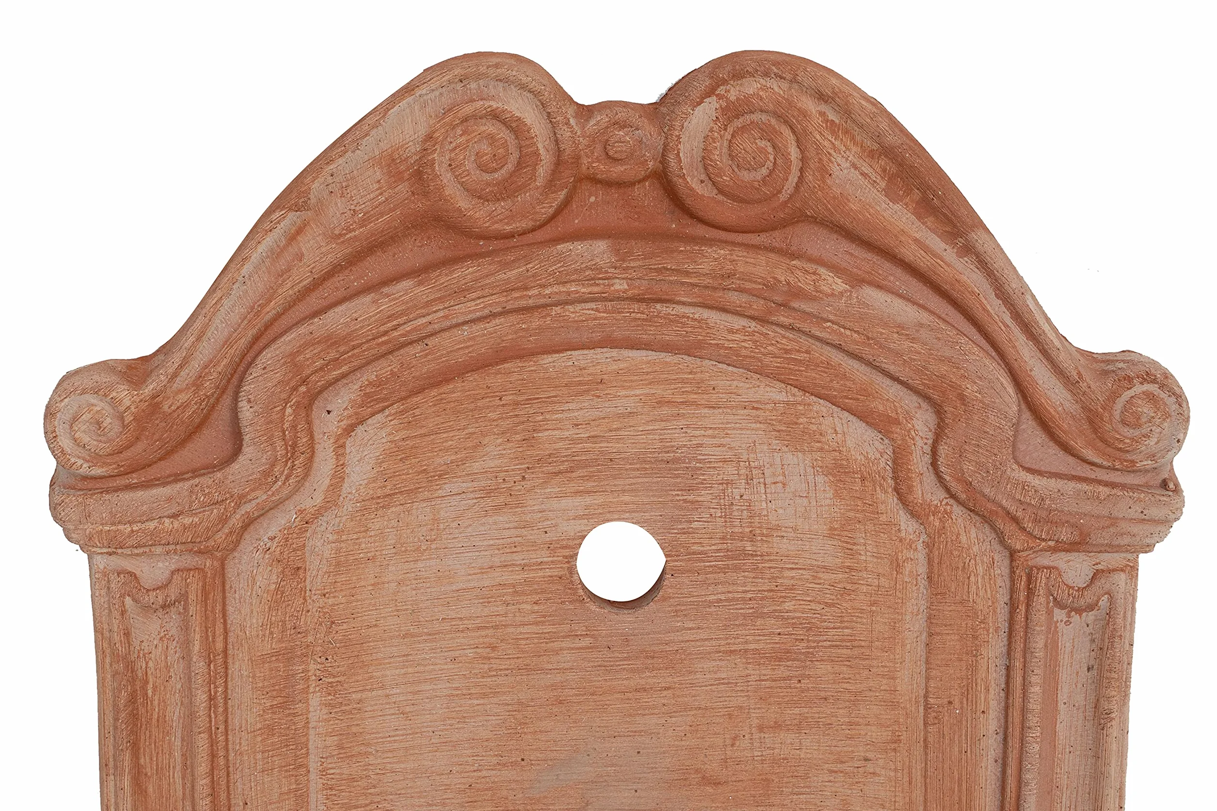 Biscottini Fontana da Giardino Esterno 45x36x64 cm - Fontana da Parete in Terracotta Fatta a Mano - Fontanella da Giardino - Fontane da Muro - Lavabo Decorativo in Terracotta con Vasca e Schienale