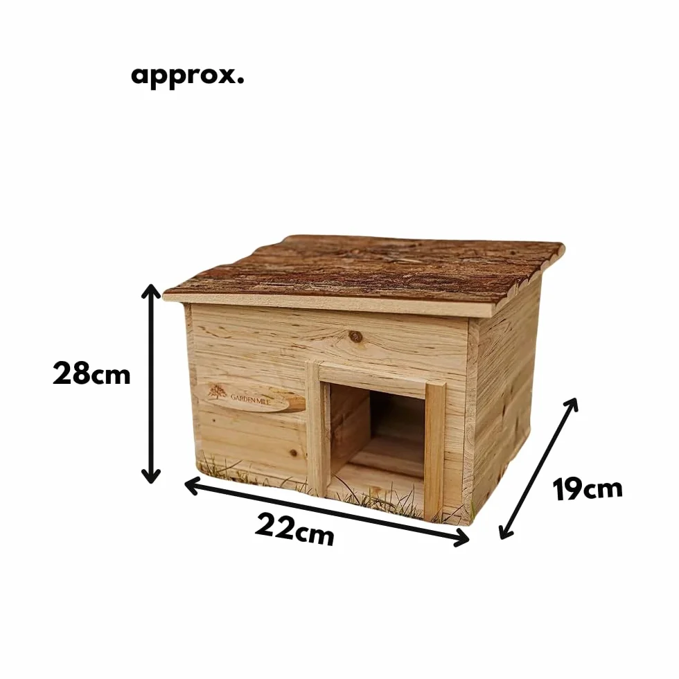 Garden Mile Habitat per riccio hibernation shelter durevole in legno a prova di predatore stazione di alimentazione casa tetto in legno giardino fauna selvatica