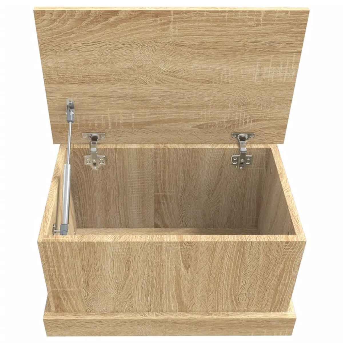 IKAYAA Baule da Esterno in Legno - Rovere Sonoma - 50 x 30 x 28 cm - Cassapanca Contenitore da Esterno - Giardino